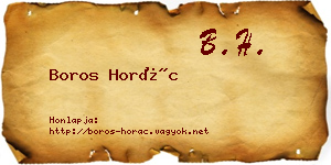 Boros Horác névjegykártya